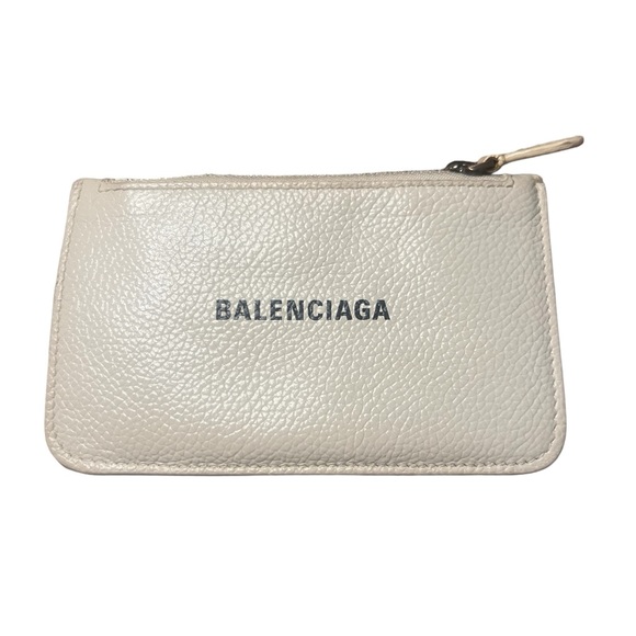 {EUC Balenciaga Grained Calfskin Leather Long Cash & Card Holder Wallet in White - Picture 1 of 11